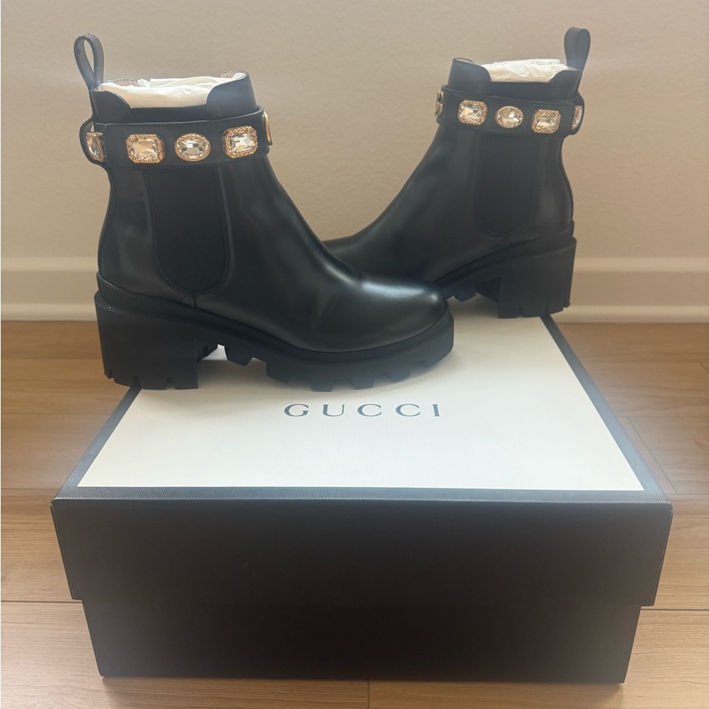 Black Leather Gucci Magnum Calf Boots